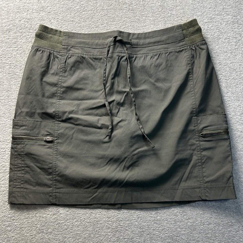 Cargo Mini Skirt Womens Size 29 Olive Green Drawstring Utility Stretch